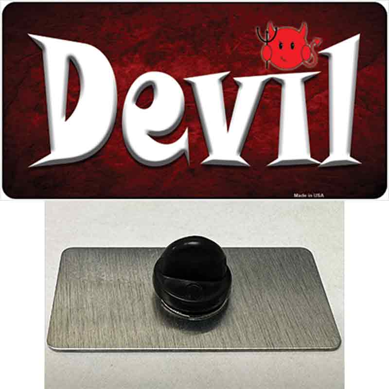 PIN-LP-11557 1.5 x 0.75 in. Devil Novelty Rectangle Metal Hat Pin