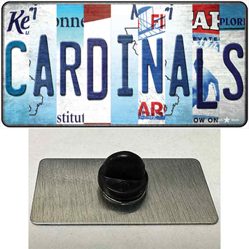 PIN-LP-13210 1.5 x 0.75 in. Cardinals Baseball Strip Art Novelty Rectangle Metal Hat Pin Tag -  Smart Blonde