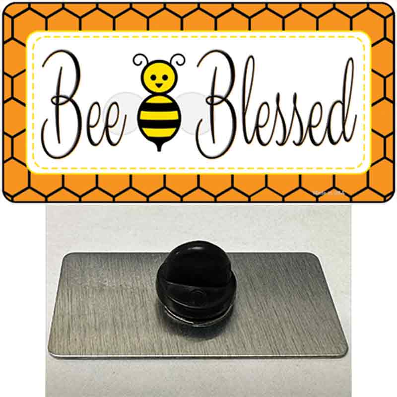 PIN-LP-11723 1.5 x 0.75 in. Bee Blessed Simple Novelty Rectangle Metal Hat Pin