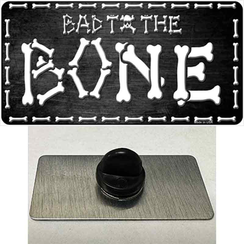 PIN-LP-368 1.5 x 0.75 in. Bad To The Bone Skull Novelty Rectangle Metal Hat Pin -  Smart Blonde