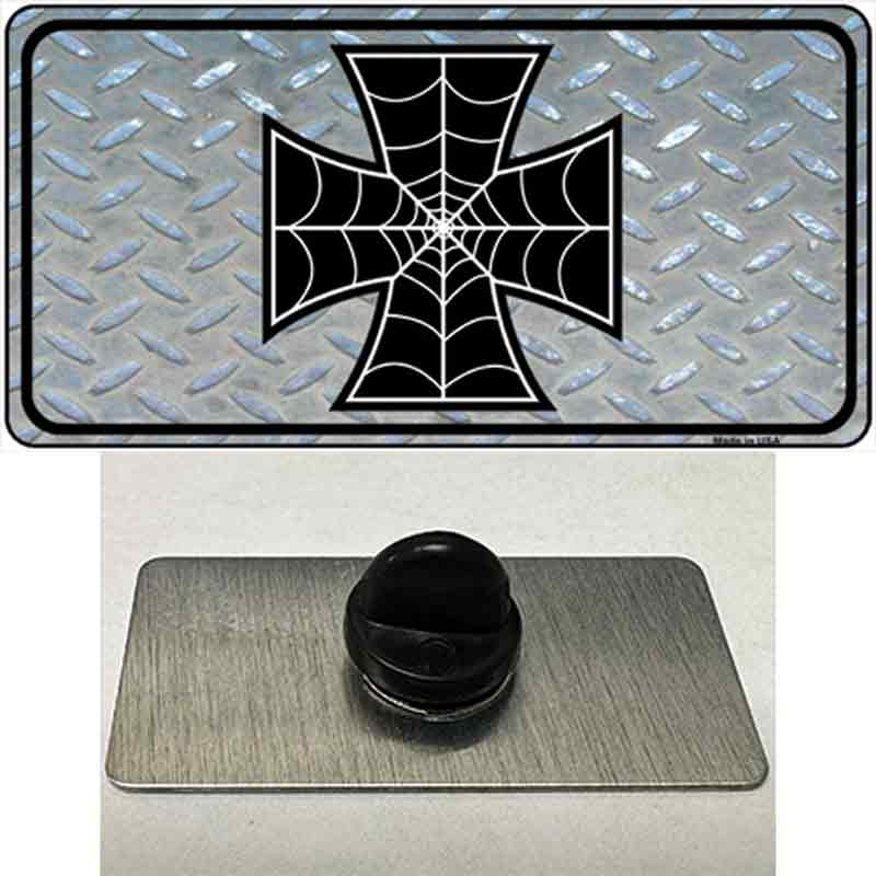 PIN-LP-3812 1.5 x 0.75 in. Maltese Cross Spider Web Novelty Rectangle Metal Hat Pin