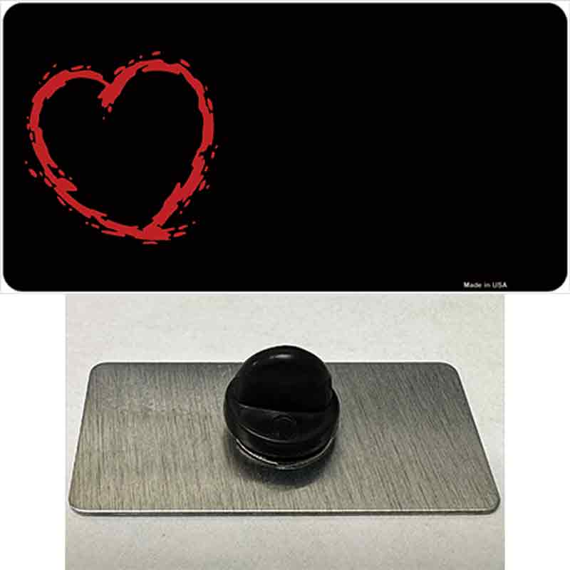 PIN-LP-3868 1.5 x 0.75 in. Heart Offset Novelty Rectangle Metal Hat Pin