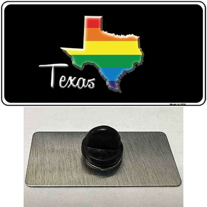 PIN-LP-6357 1.5 x 0.75 in. Texas Rainbow Novelty Rectangle Metal Hat Pin