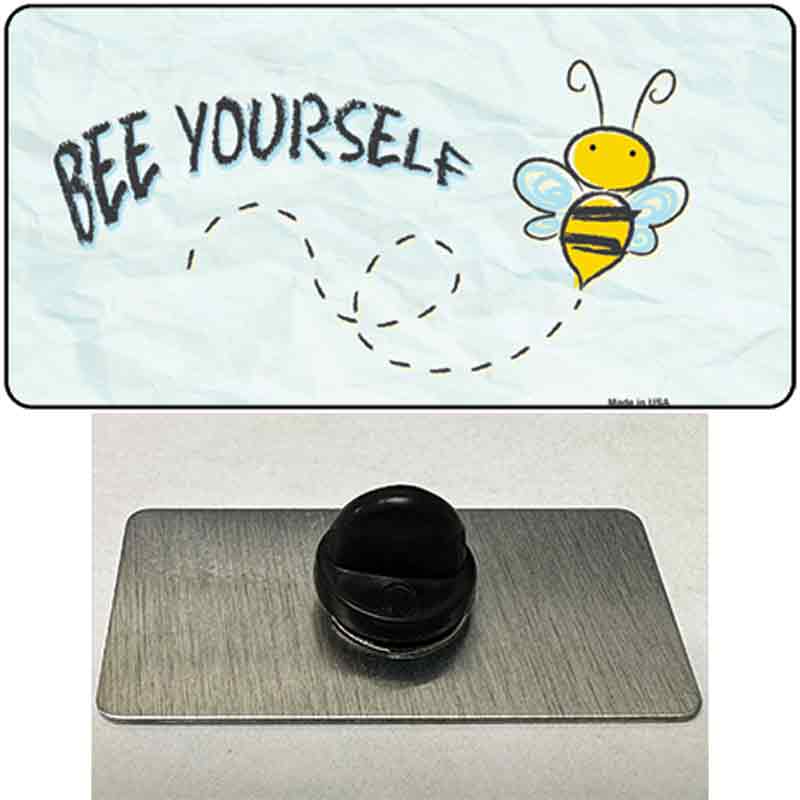 PIN-LP-11891 1.5 x 0.75 in. Bee Yourself Novelty Rectangle Metal Hat Pin