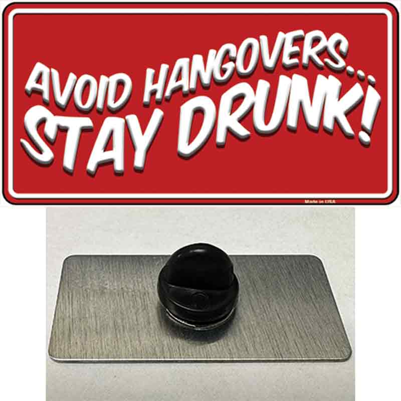 PIN-LP-11906 1.5 x 0.75 in. Avoid Hangovers Novelty Rectangle Metal Hat Pin