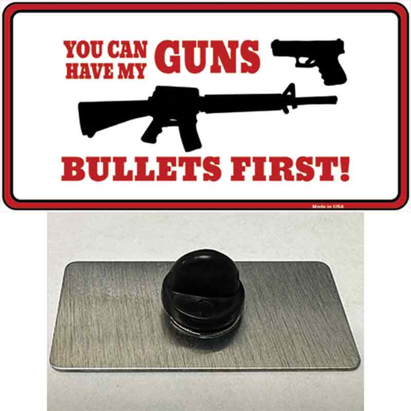 PIN-LP-11907 1.5 x 0.75 in. Bullets First Novelty Rectangle Metal Hat Pin