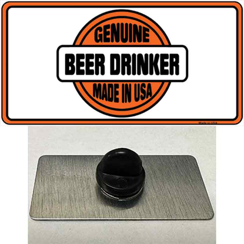 PIN-LP-1228 1.5 x 0.75 in. Genuine Beer Drinker Novelty Rectangle Metal Hat Pin