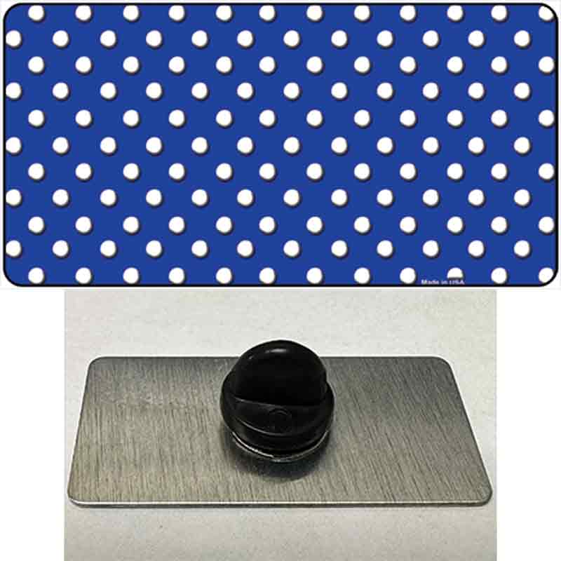 PIN-LP-4368 1.5 x 0.75 in. Blue Polka Dot Novelty Rectangle Metal Hat Pin
