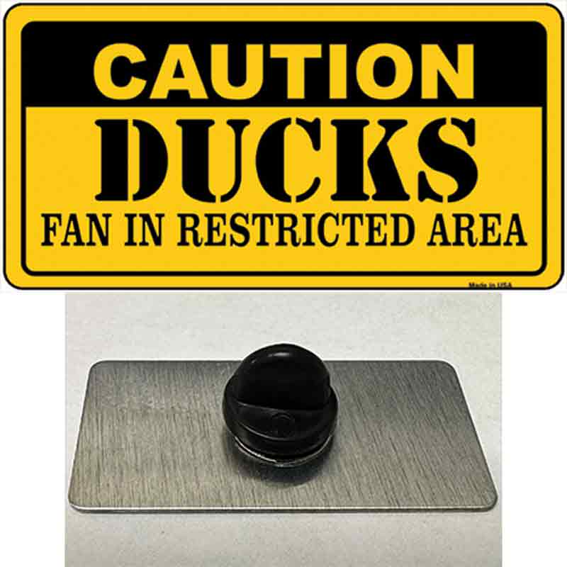 PIN-LP-2669 1.5 x 0.75 in. Caution Ducks Novelty Rectangle Metal Hat Pin