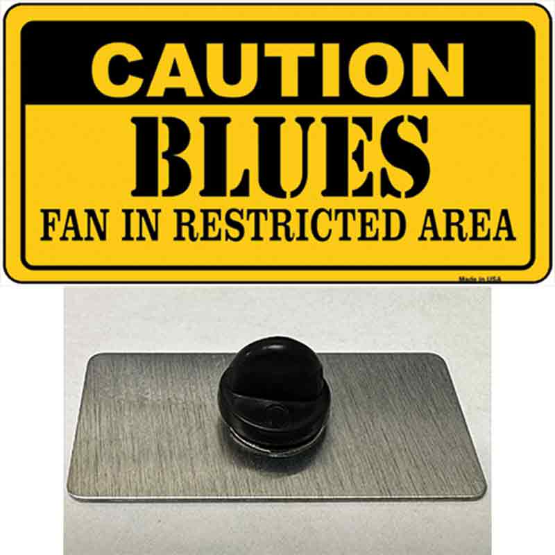 PIN-LP-2682 1.5 x 0.75 in. Caution Blues Novelty Rectangle Metal Hat Pin