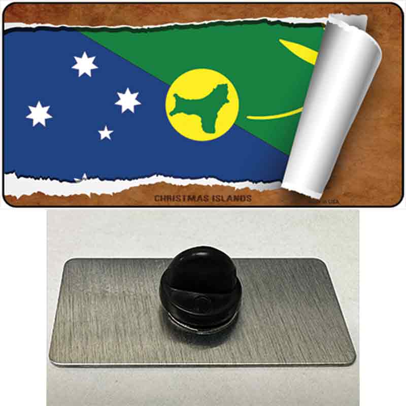 PIN-LP-9156 1.5 x 0.75 in. Christmas Islands Flag Scroll Novelty Rectangle Metal Hat Pin