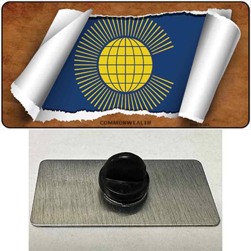 PIN-LP-9160 1.5 x 0.75 in. Commonwealth Flag Scroll Novelty Rectangle Metal Hat Pin