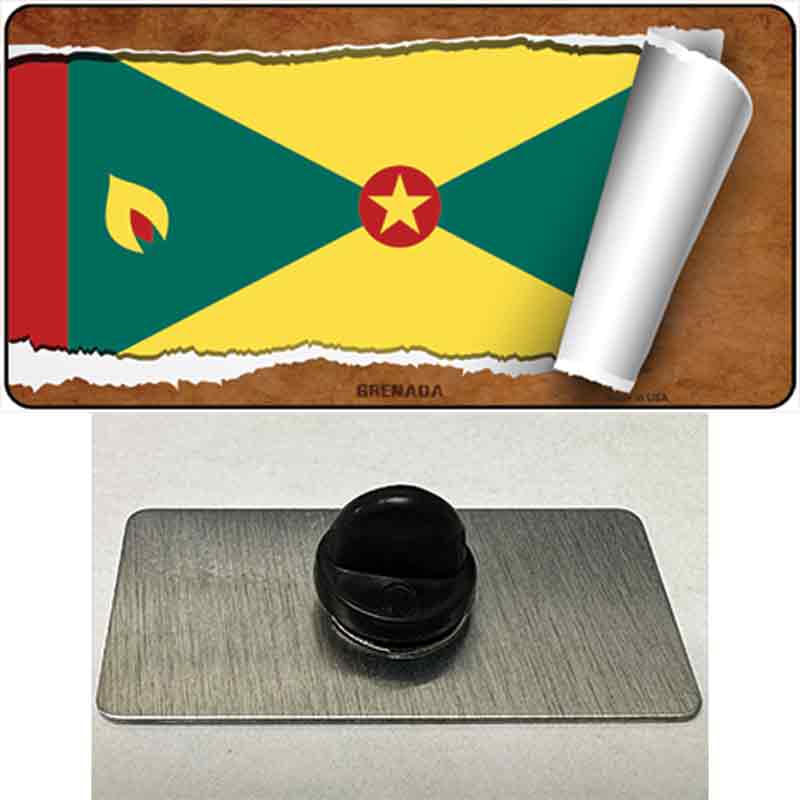 PIN-LP-9185 1.5 x 0.75 in. Grenada Flag Scroll Novelty Rectangle Metal Hat Pin
