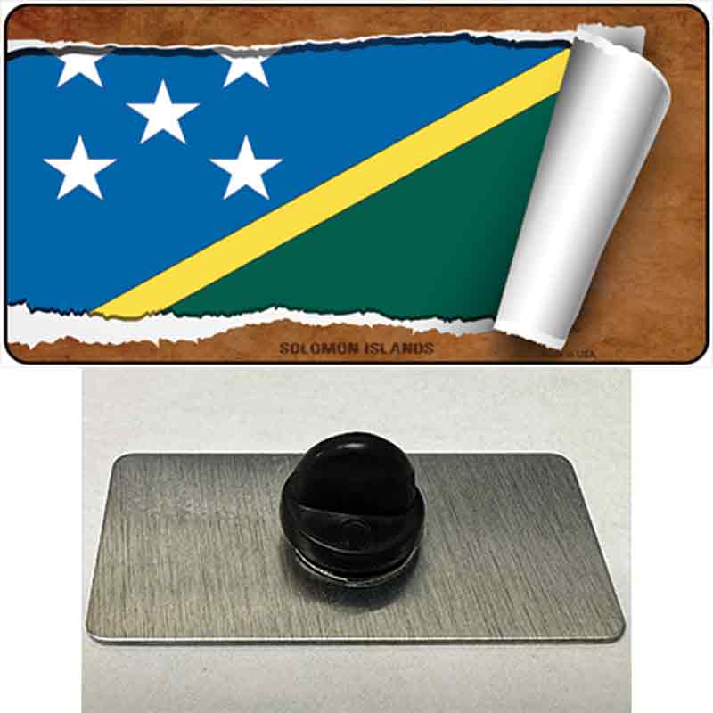 PIN-LP-9283 1.5 x 0.75 in. Solomon Islands Flag Scroll Novelty Rectangle Metal Hat Pin