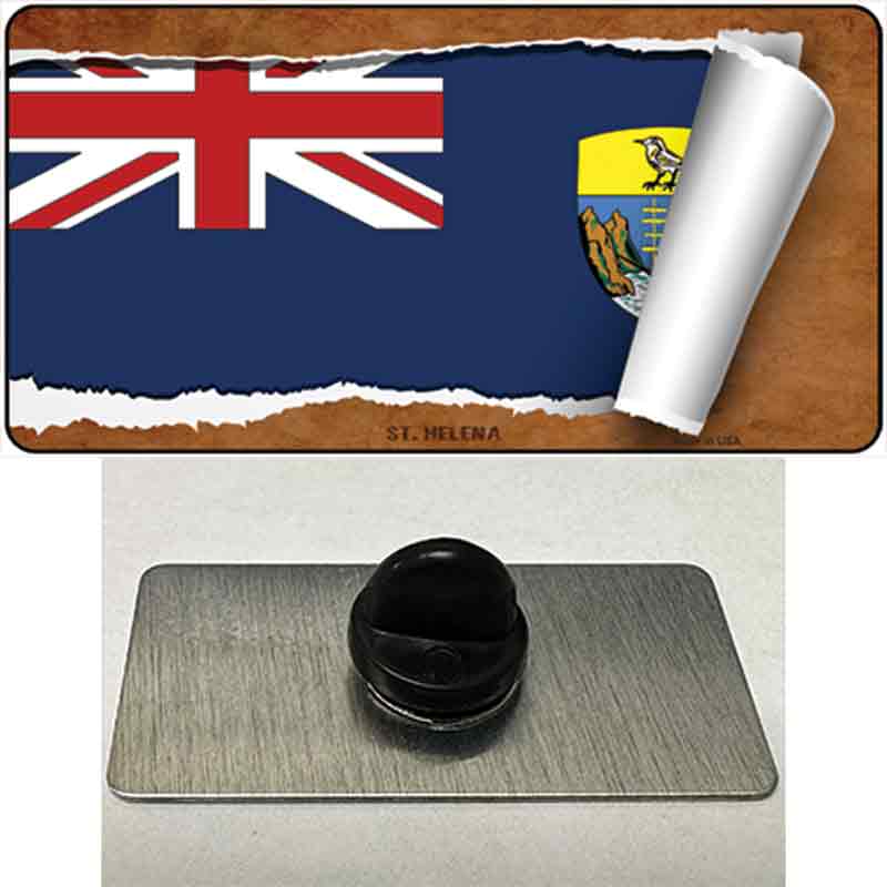 PIN-LP-9290 1.5 x 0.75 in. St Helena Flag Scroll Novelty Rectangle Metal Hat Pin