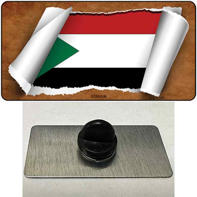 PIN-LP-9293 1.5 x 0.75 in. Sudan Flag Scroll Novelty Rectangle Metal Hat Pin
