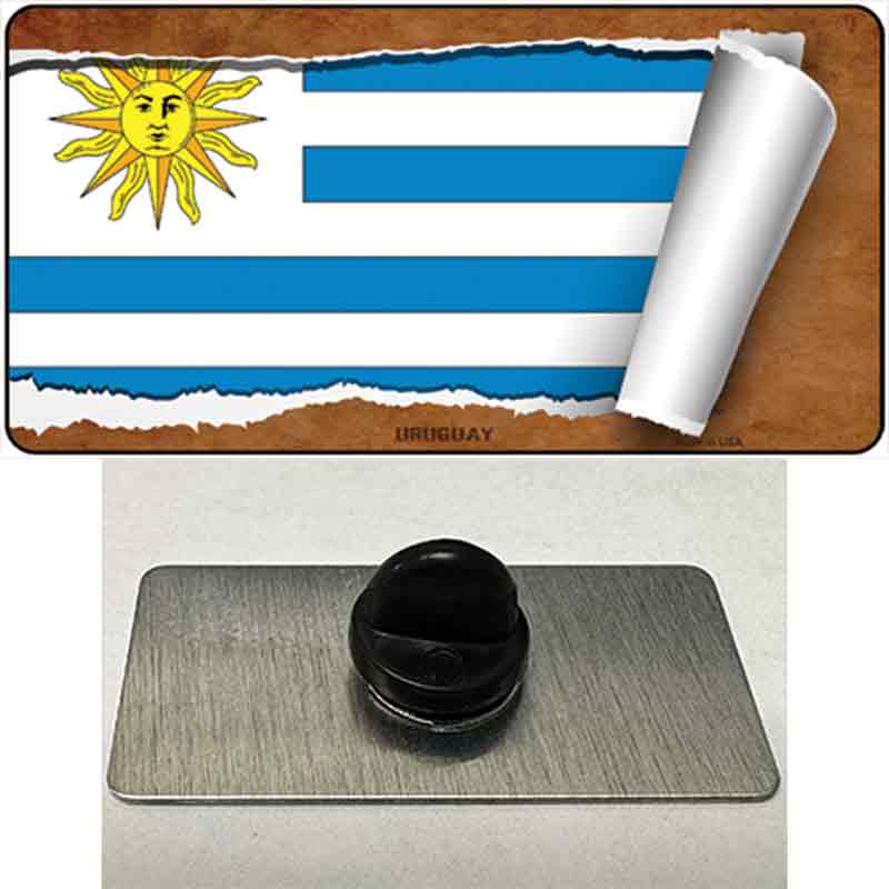 PIN-LP-9311 1.5 x 0.75 in. Uruguay Flag Scroll Novelty Rectangle Metal Hat Pin
