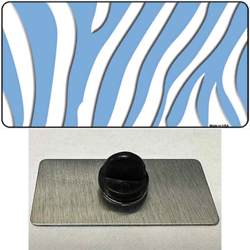 PIN-LP-2911 1.5 x 0.75 in. Light Blue & White Zebra Novelty Rectangle Metal Hat Pin
