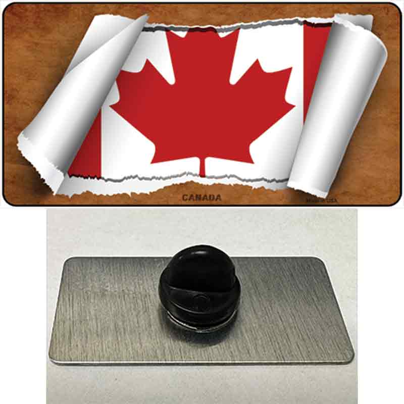 PIN-LP-9327 1.5 x 0.75 in. Canada Flag Scroll Novelty Rectangle Metal Hat Pin
