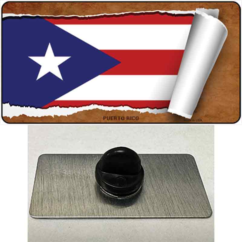 PIN-LP-9331 1.5 x 0.75 in. Puerto Rico Flag Scroll Novelty Rectangle Metal Hat Pin