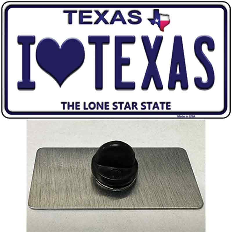 PIN-LP-9362 1.5 x 0.75 in. I Love Texas Novelty Rectangle Metal Hat Pin