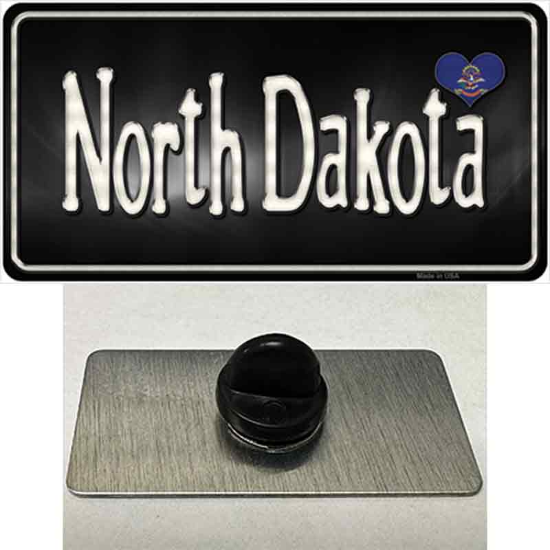 PIN-LP-9472 1.5 x 0.75 in. North Dakota Flag Script Novelty Rectangle Metal Hat Pin