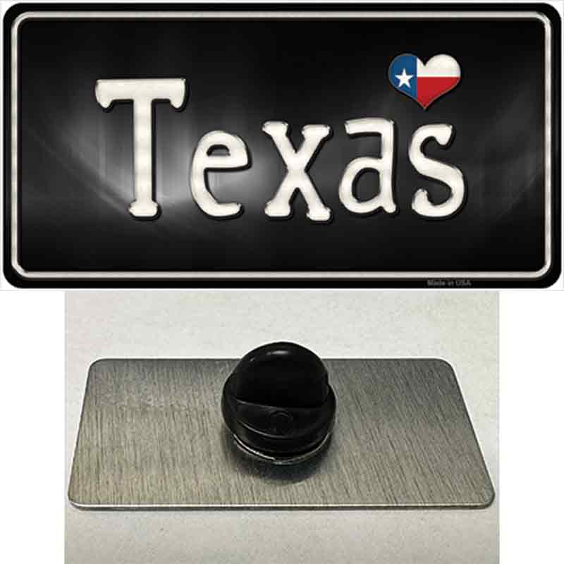 PIN-LP-9481 1.5 x 0.75 in. Texas Flag Script Novelty Rectangle Metal Hat Pin