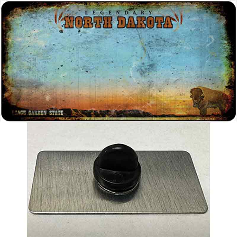 PIN-LP-9507 1.5 x 0.75 in. North Dakota Legendary Rusty Blank Novelty Rectangle Metal Hat Pin