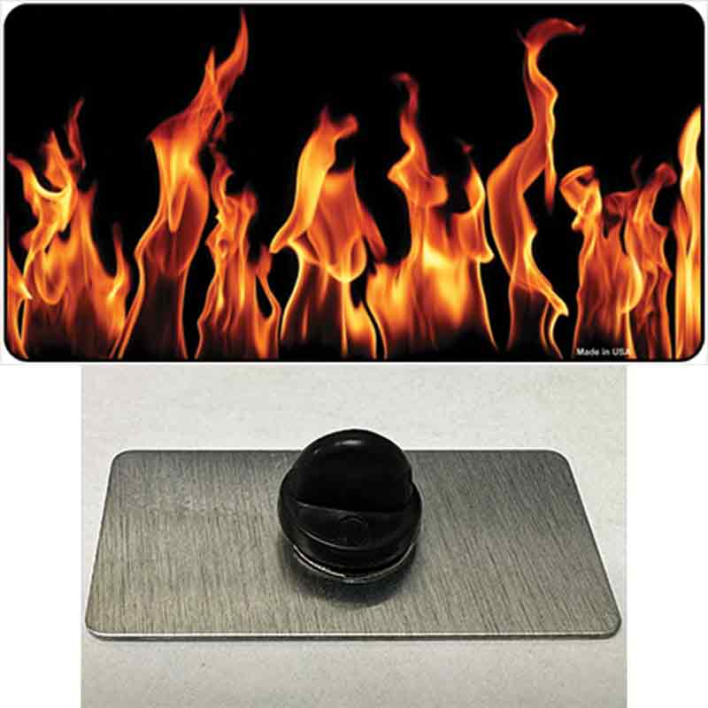 PIN-LP-3506 1.5 x 0.75 in. Flames Customizable Novelty Rectangle Metal Hat Pin