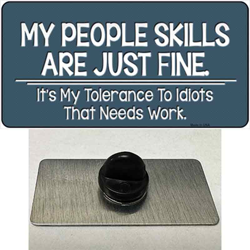 PIN-LP-9633 1.5 x 0.75 in. My People Skills Novelty Rectangle Metal Hat Pin