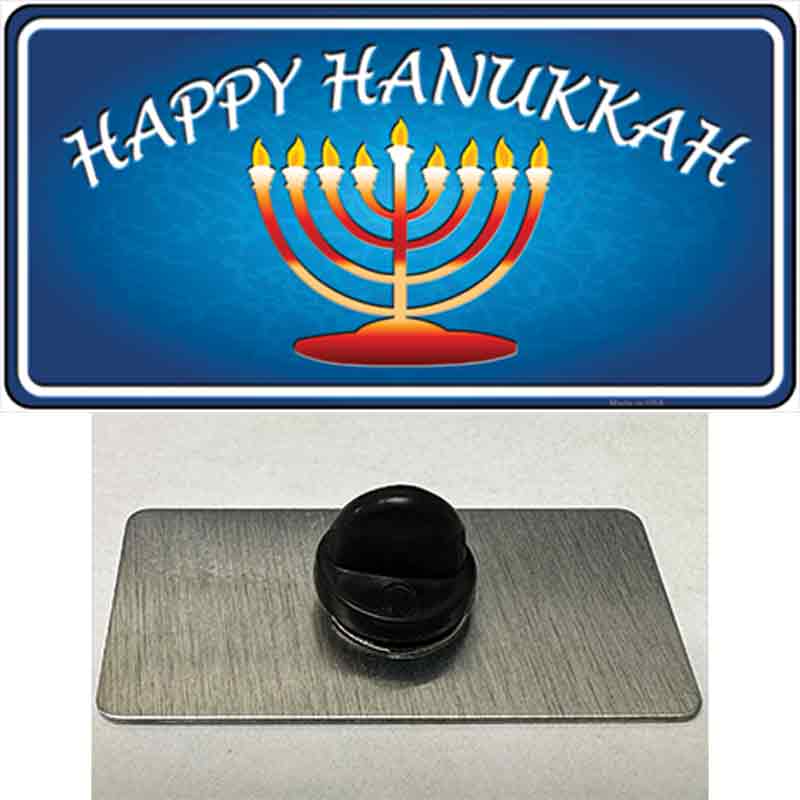 PIN-LP-9689 1.5 x 0.75 in. Hanukkah Novelty Rectangle Metal Hat Pin