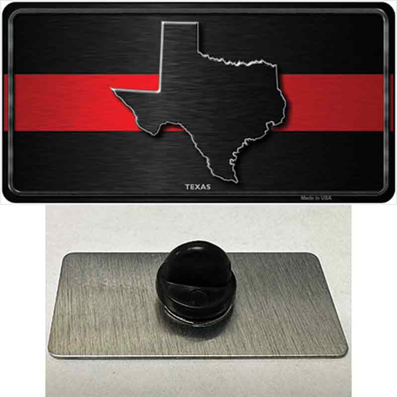 PIN-LP-9732 1.5 x 0.75 in. Texas Thin Red Line Novelty Rectangle Metal Hat Pin