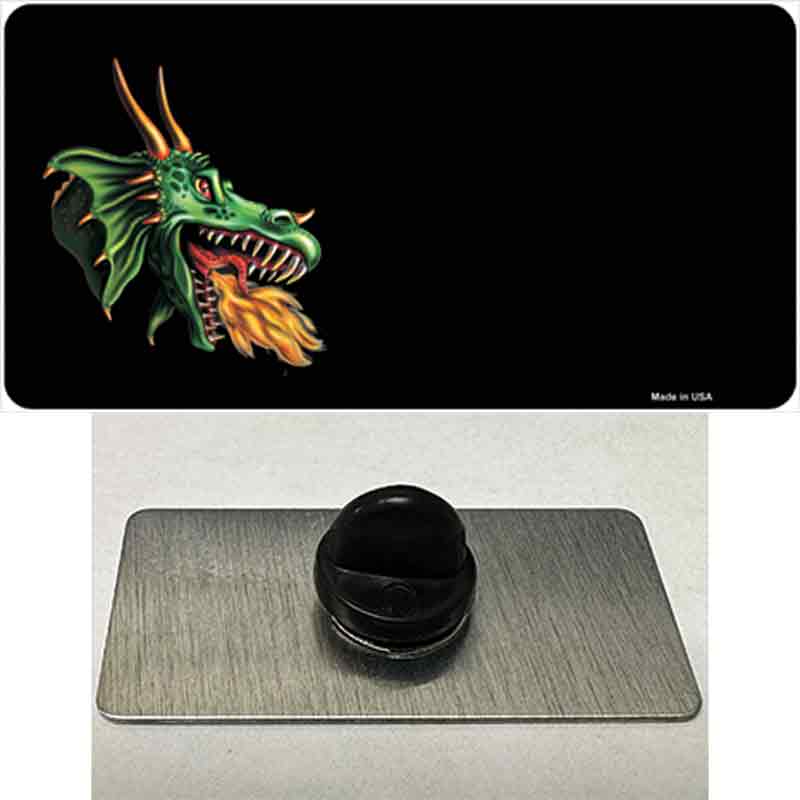 PIN-LP-3743 1.5 x 0.75 in. Dragon Offset Customizable Novelty Rectangle Metal Hat Pin