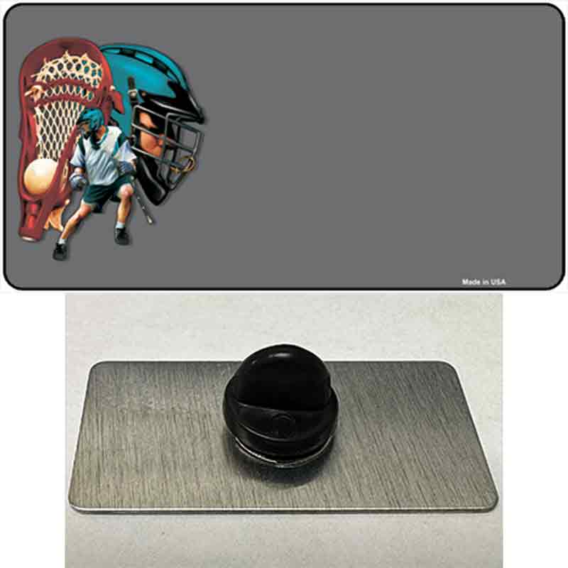 PIN-LP-3799 1.5 x 0.75 in. Lacrosse Offset Novelty Rectangle Metal Hat Pin