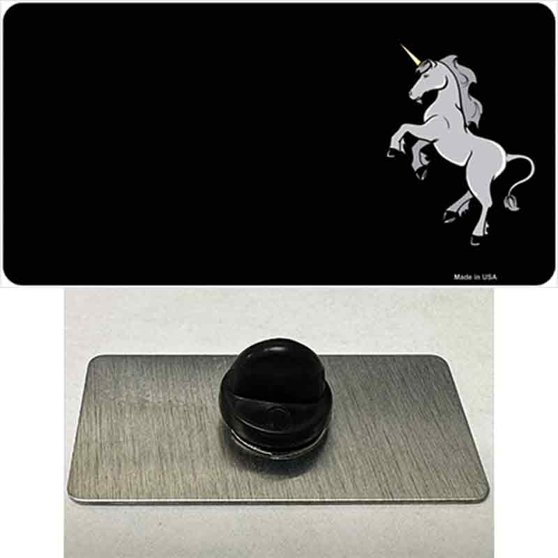 PIN-LP-3810 1.5 x 0.75 in. Unicorn Offset Black Novelty Rectangle Metal Hat Pin