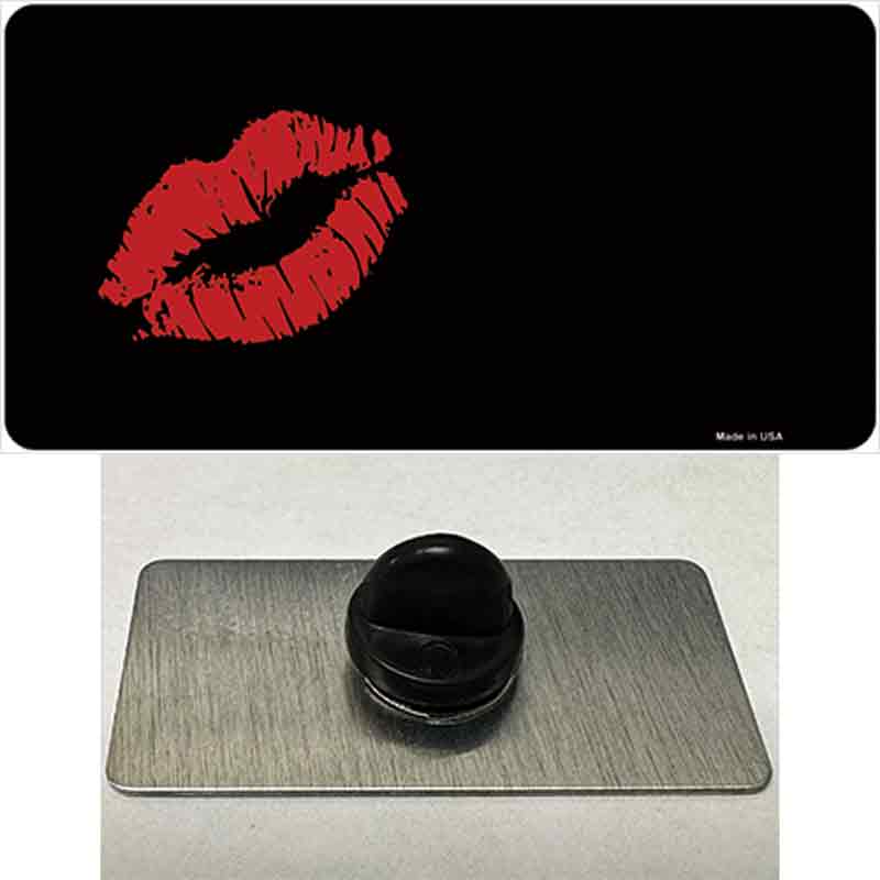 PIN-LP-3857 1.5 x 0.75 in. Red Lips Offset Novelty Rectangle Metal Hat Pin