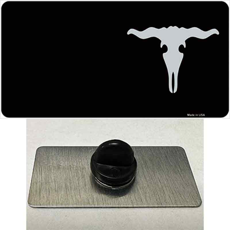 PIN-LP-3862 1.5 x 0.75 in. Cattle Skull Offset Novelty Rectangle Metal Hat Pin