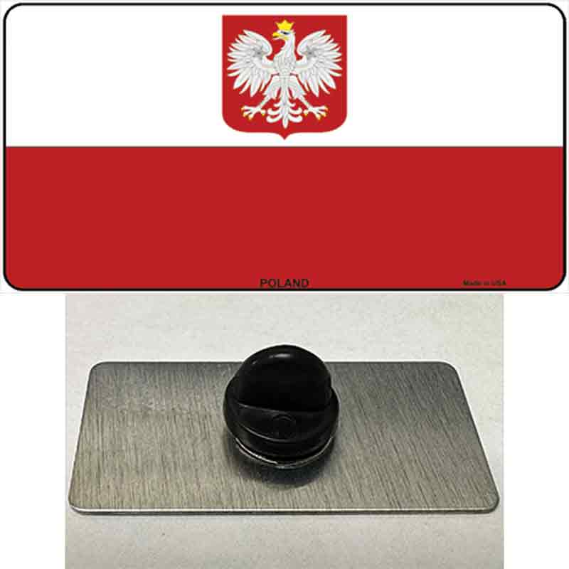 PIN-LP-3946 1.5 x 0.75 in. Poland Eagle Flag Novelty Rectangle Metal Hat Pin