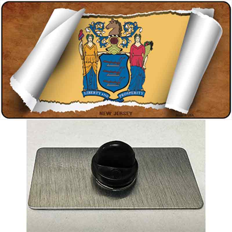 PIN-LP-9036 1.5 x 0.75 in. Jersey Flag Scroll Novelty Rectangle Metal Hat Pin