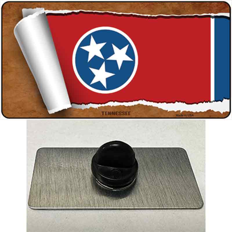 PIN-LP-9048 1.5 x 0.75 in. Tennessee Flag Scroll Novelty Rectangle Metal Hat Pin