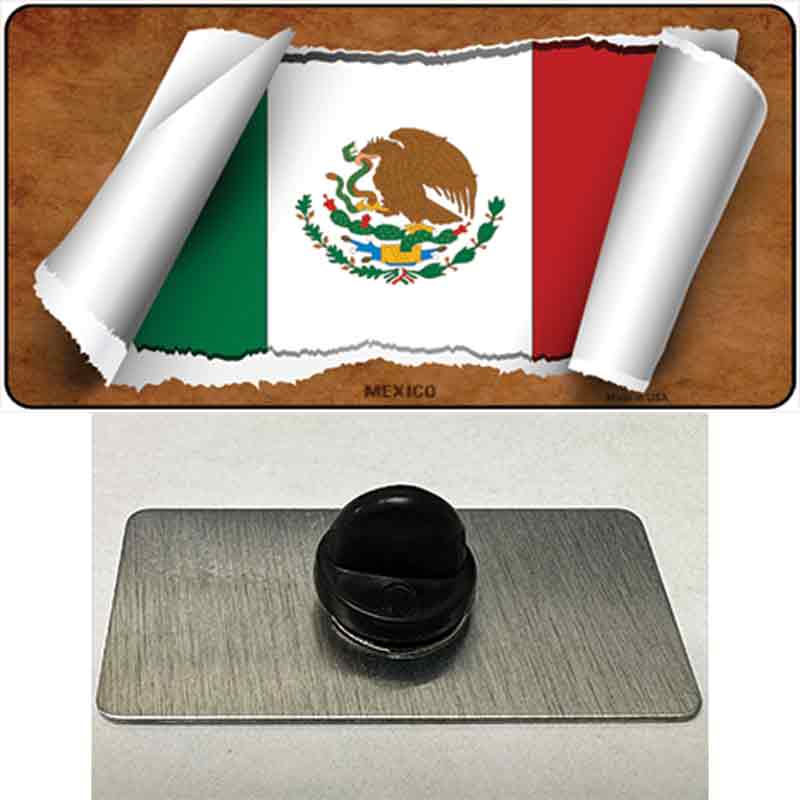 PIN-LP-9059 1.5 x 0.75 in. Mexico Flag Scroll Novelty Rectangle Metal Hat Pin