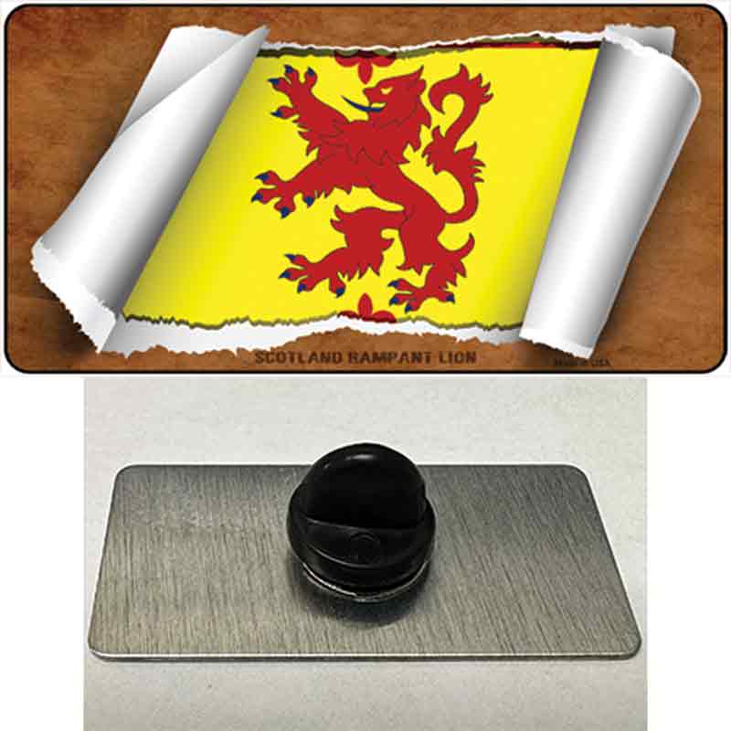 PIN-LP-9084 1.5 x 0.75 in. Scotland Rampant Lion Flag Scroll Novelty Rectangle Metal Hat Pin