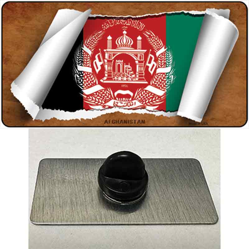 PIN-LP-9113 1.5 x 0.75 in. Afghanistan Flag Scroll Novelty Rectangle Metal Hat Pin