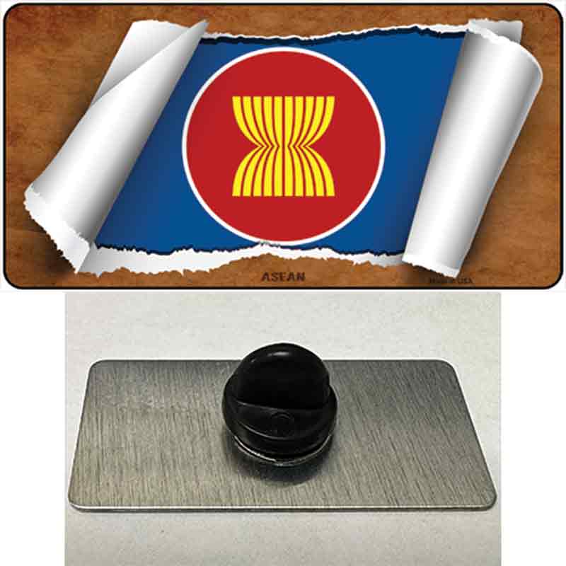 PIN-LP-9128 1.5 x 0.75 in. Asean Flag Scroll Novelty Rectangle Metal Hat Pin