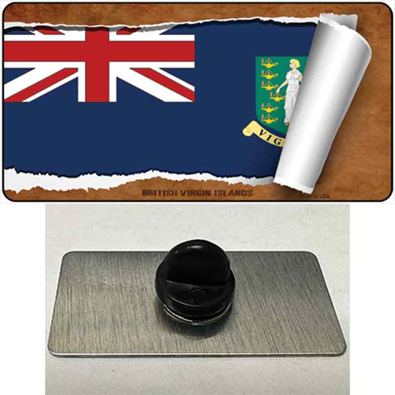PIN-LP-9143 1.5 x 0.75 in. British Virgin Island Flag Scroll Novelty Rectangle Metal Hat Pin