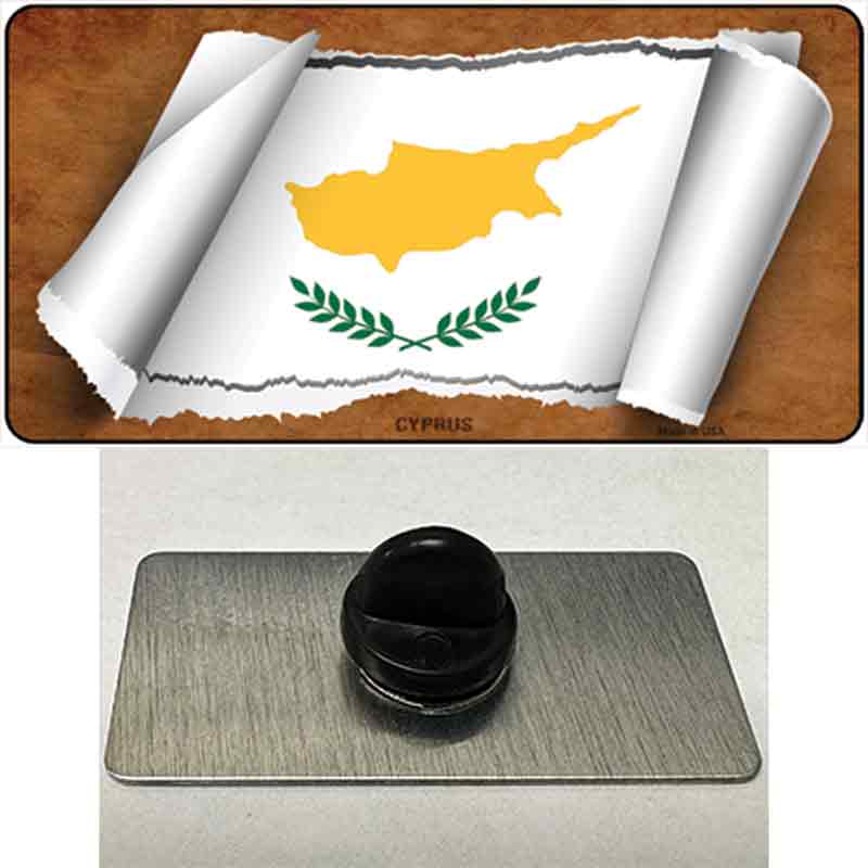 PIN-LP-9166 1.5 x 0.75 in. Cyprus Flag Scroll Novelty Rectangle Metal Hat Pin