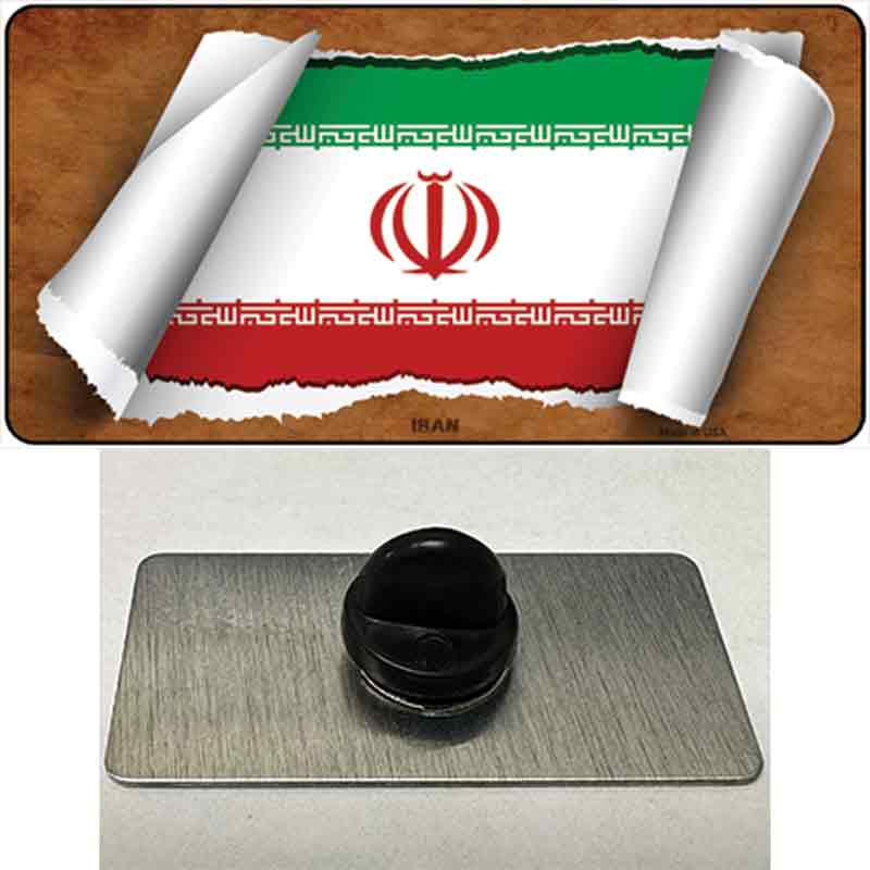 PIN-LP-9197 1.5 x 0.75 in. Iran Flag Scroll Novelty Rectangle Metal Hat Pin