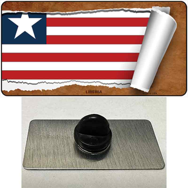 PIN-LP-9218 1.5 x 0.75 in. Liberia Flag Scroll Novelty Rectangle Metal Hat Pin