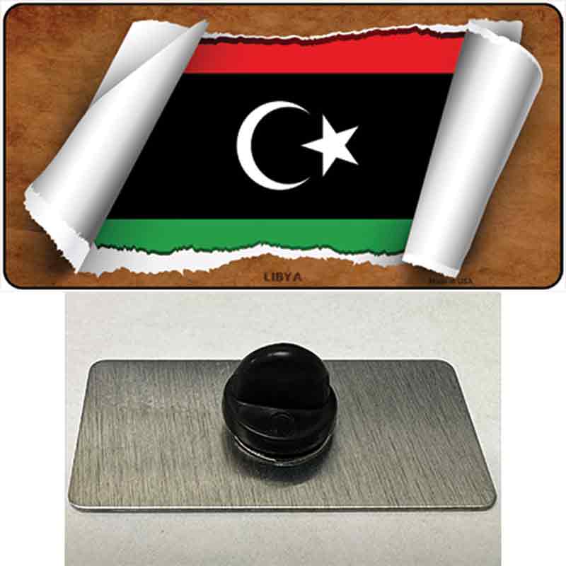 PIN-LP-9219 1.5 x 0.75 in. Libya Flag Scroll Novelty Rectangle Metal Hat Pin