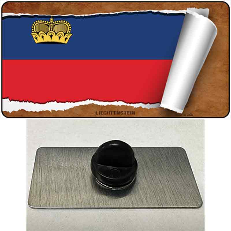 PIN-LP-9220 1.5 x 0.75 in. Liechtenstein Flag Scroll Novelty Rectangle Metal Hat Pin
